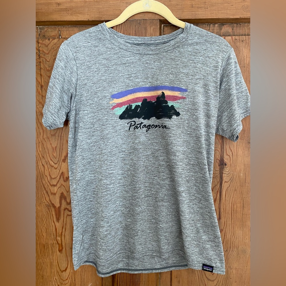 Patagonia Capilene Cool Daily 50+ UPF T-Shirt S Grey Mountains